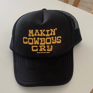 OTTO Black and Gold Cowboys Cry Trucker Hat